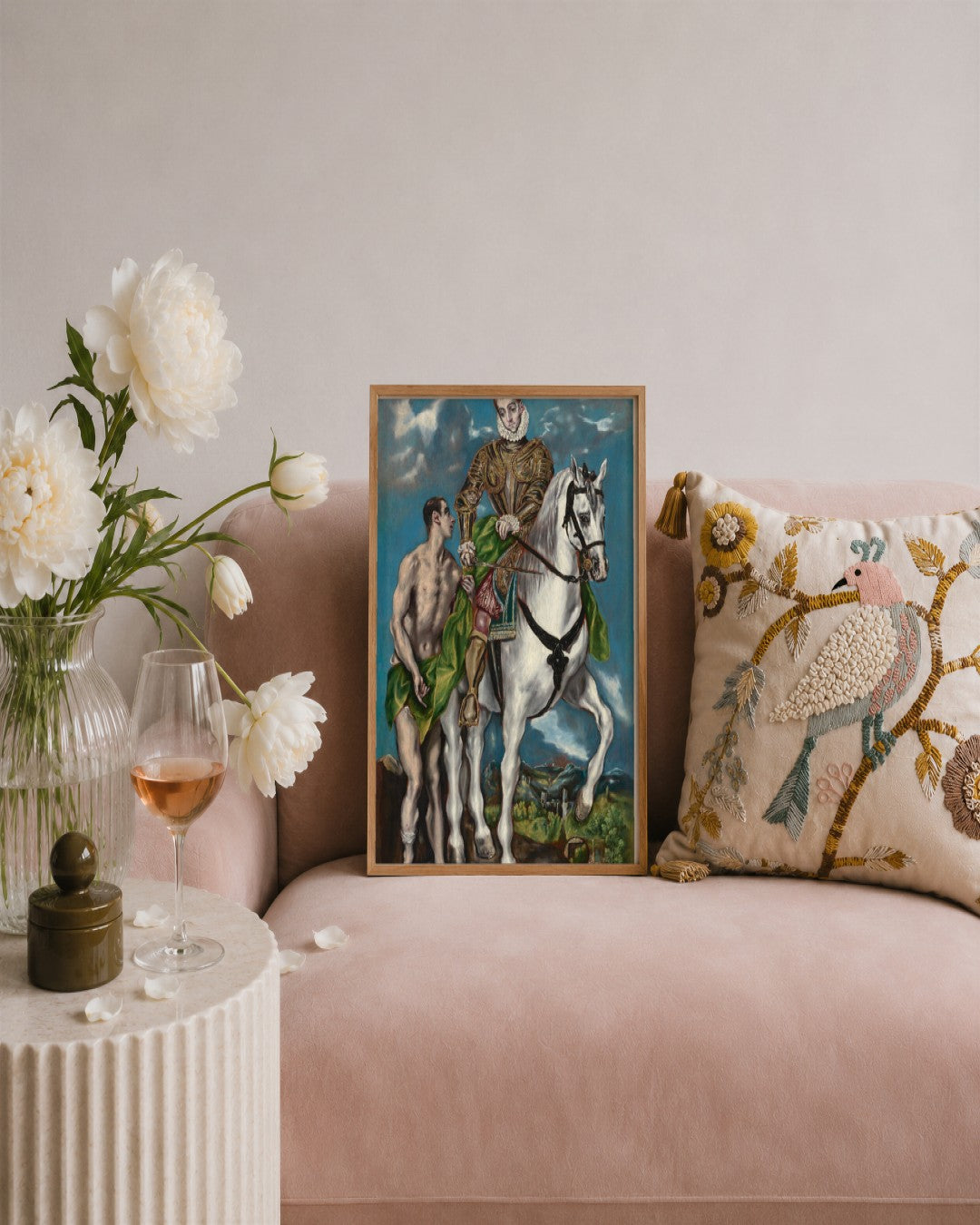 El Greco - Saint Martin and the Beggar - framed print in a styled room
