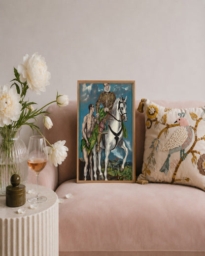 El Greco - Saint Martin and the Beggar - framed print in a styled room