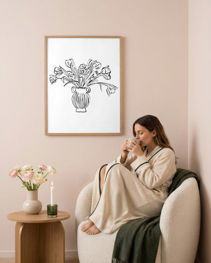 SENT Studio - Blooming Flowers Poster No. 16 - framed print in a styled room