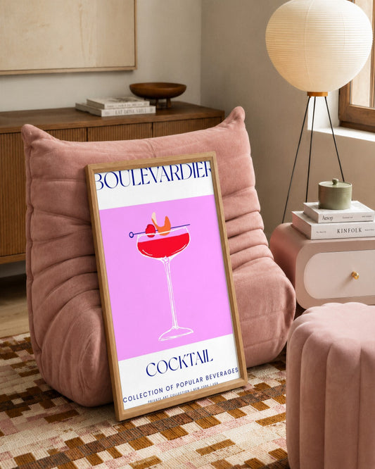 SENT Studio - Cocktail Poster No. 15 - framed print in a styled room