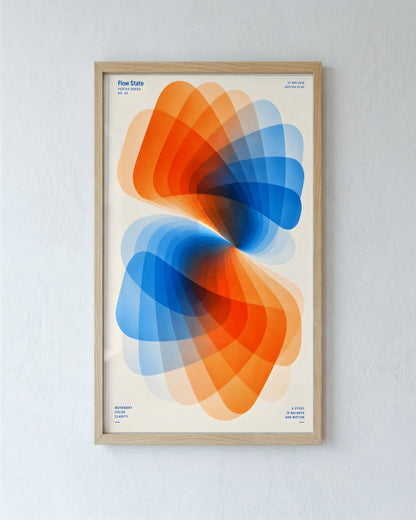 Felicity Hastings - Flow State - framed print in a styled room