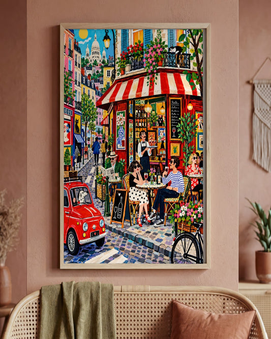 John Smart - Montmartre Terrace - framed print in a styled room
