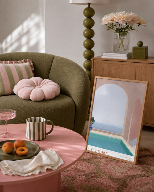 Galerie Bohème - Arched Plunge Pool - framed print in a styled room