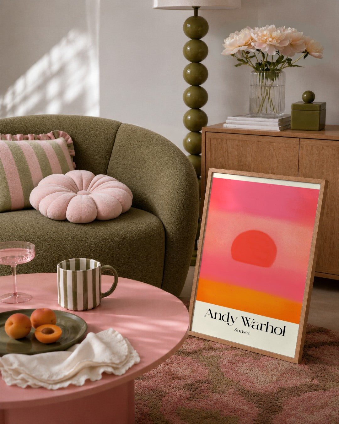 SENT Studio - Sunset Blush - framed print in a styled room