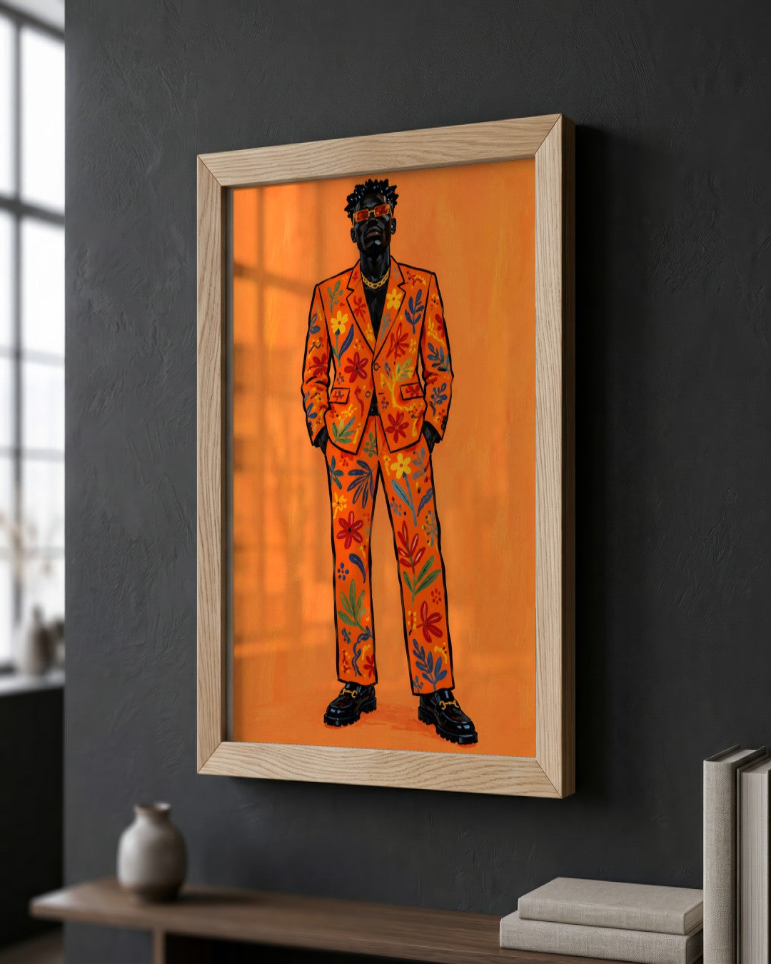 John Smart - Marigold Suit - framed print in a styled room