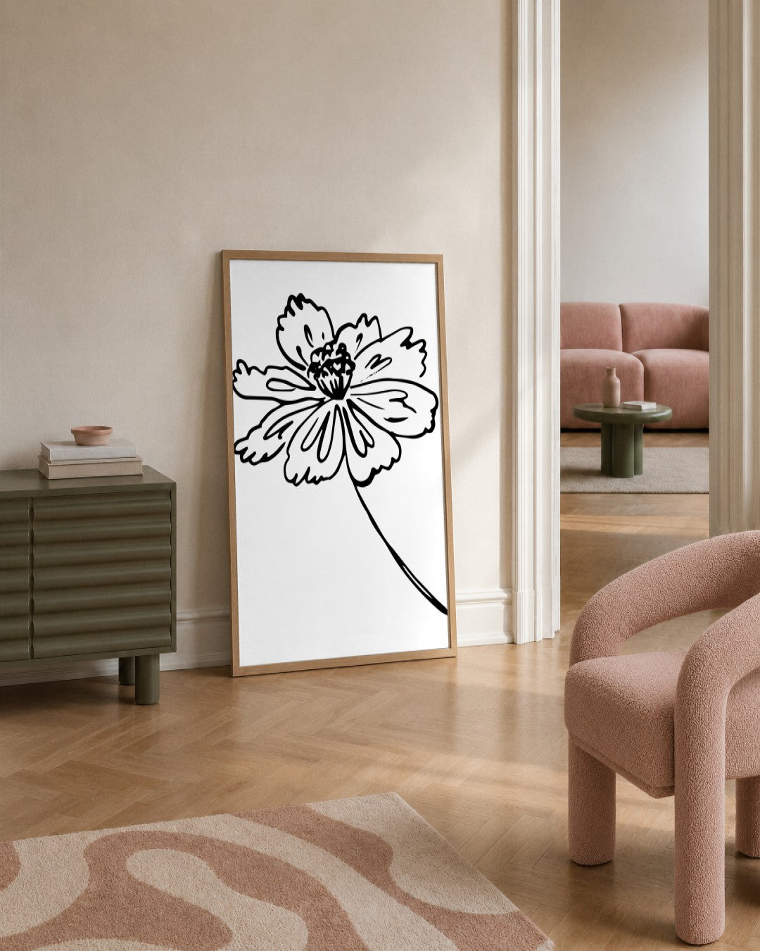 SENT Studio - Blooming Flowers Poster No. 17 - framed print in a styled room