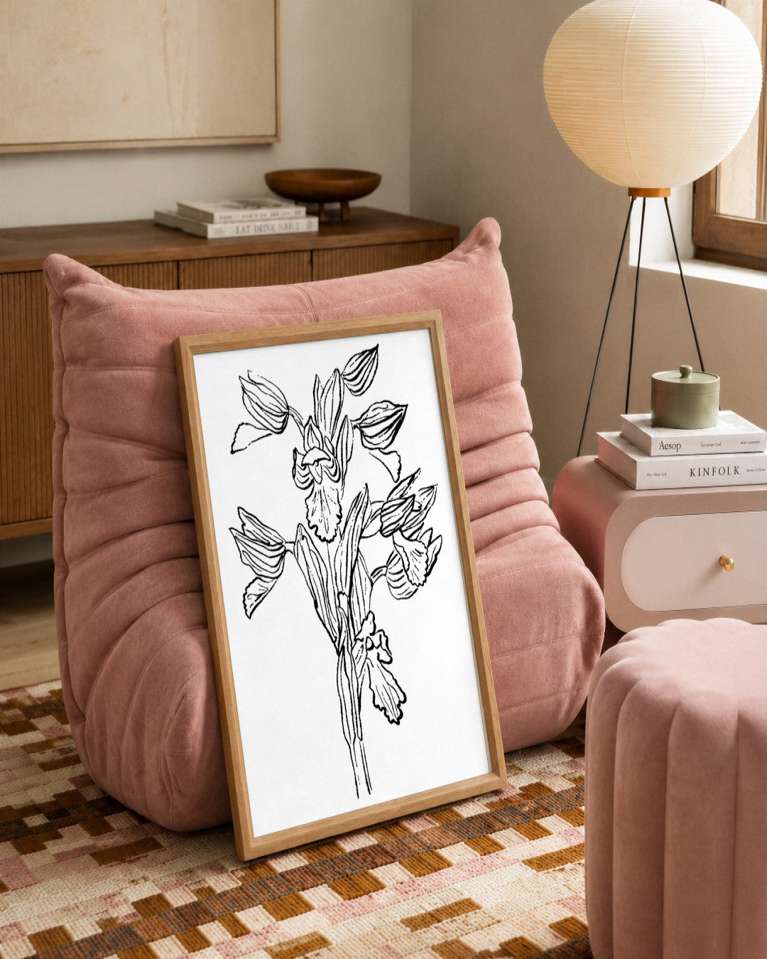 SENT Studio - Blooming Flowers Poster No. 25 - framed print in a styled room