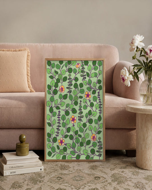 SENT Studio - Flower Poster No. 9 - framed print in a styled room