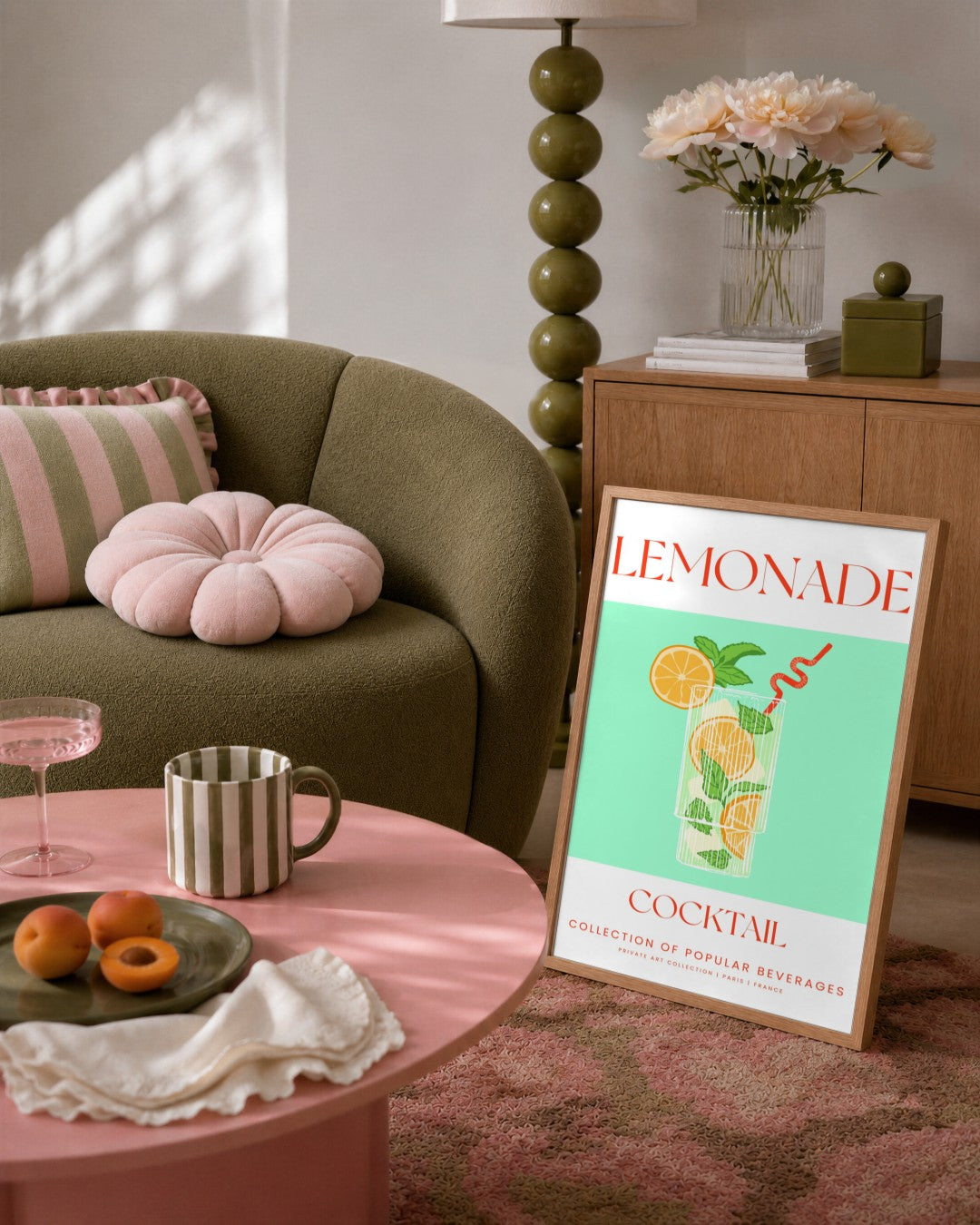 SENT Studio - Cocktail Poster No. 12 - framed print in a styled room