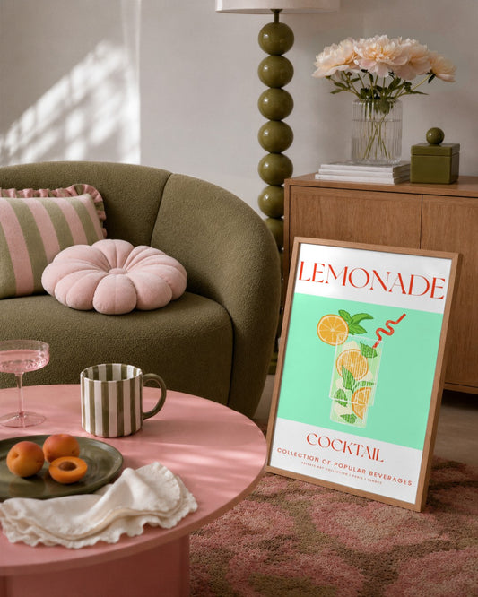 SENT Studio - Cocktail Poster No. 12 - framed print in a styled room