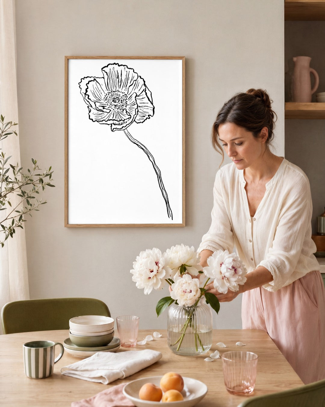 SENT Studio - Blooming Flowers Poster No. 32 - framed print in a styled room