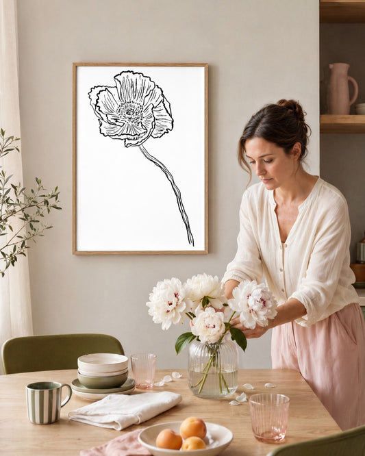 SENT Studio - Blooming Flowers Poster No. 32 - framed print in a styled room