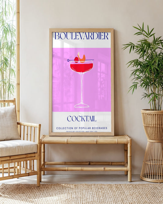 SENT Studio - Cocktail Poster No. 15 - framed print in a styled room