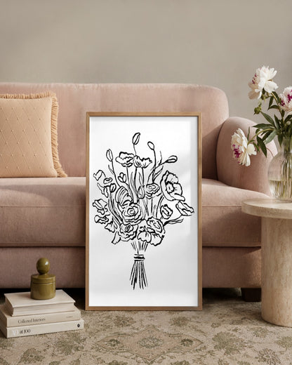 SENT Studio - Blooming Flowers Poster No. 18 - framed print in a styled room