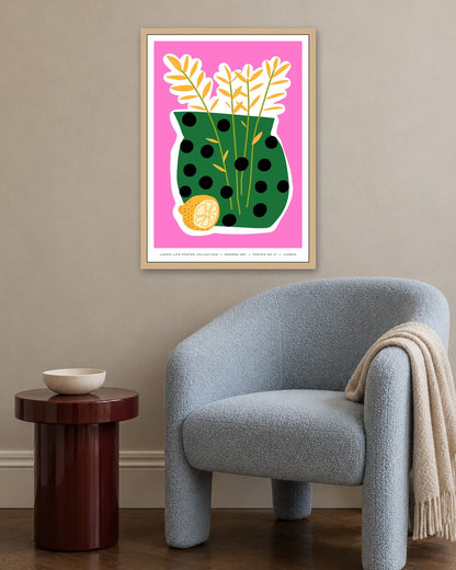 SENT Studio - Aesthetic Poster No. 27 - oak frame in a room