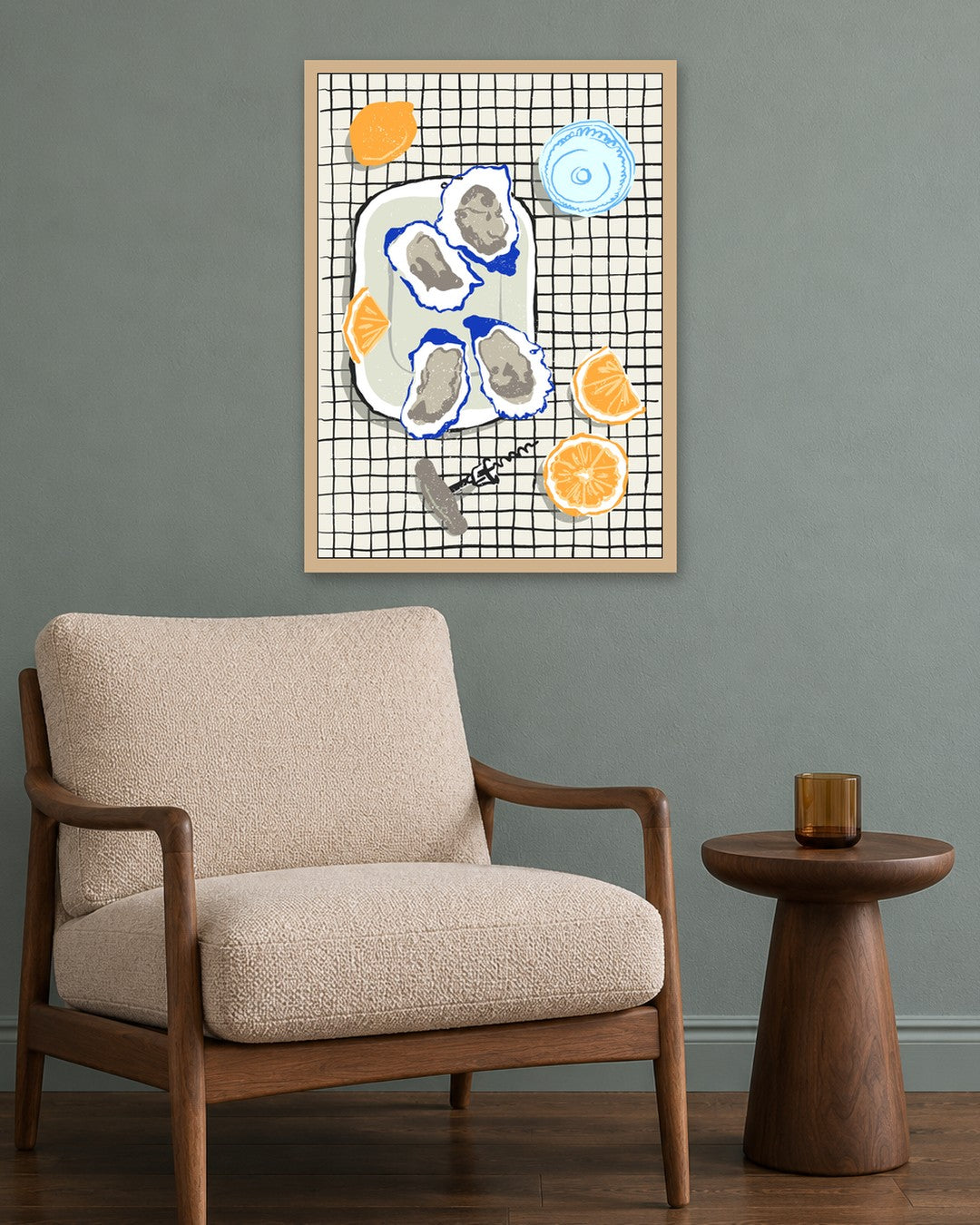 SENT Studio - Cravings Poster No. 28 - oak frame in a room