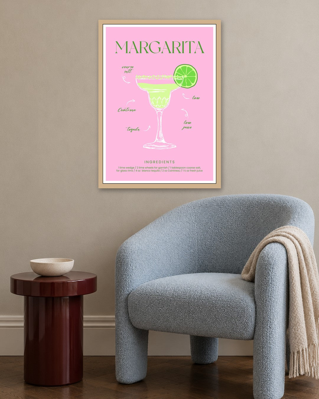 SENT Studio - Cocktail Poster No. 47 - oak frame in a room