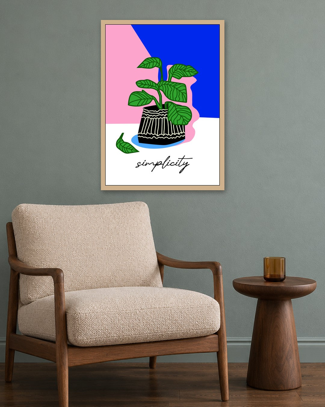 SENT Studio - Artistic Poster No. 23 - oak frame in a room