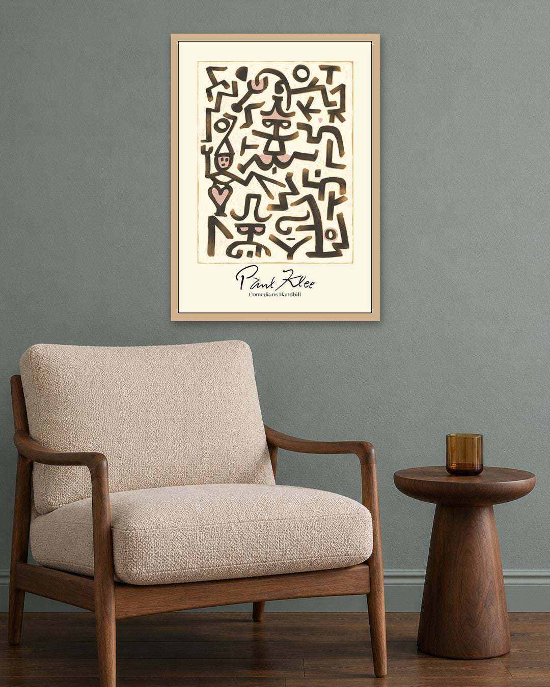 SENT Studio - Comedians' Handbill - oak frame in a room