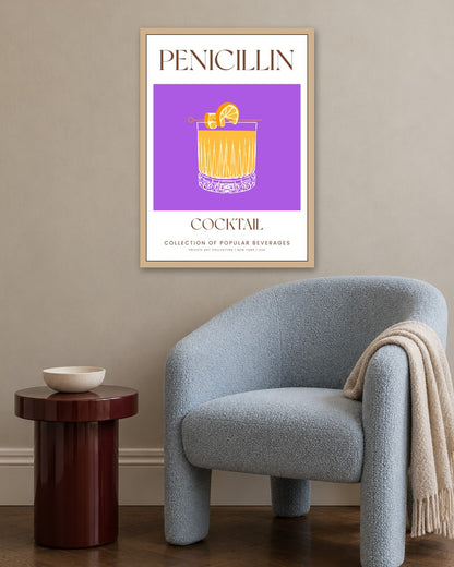SENT Studio - Cocktail Poster No. 35 - oak frame in a room