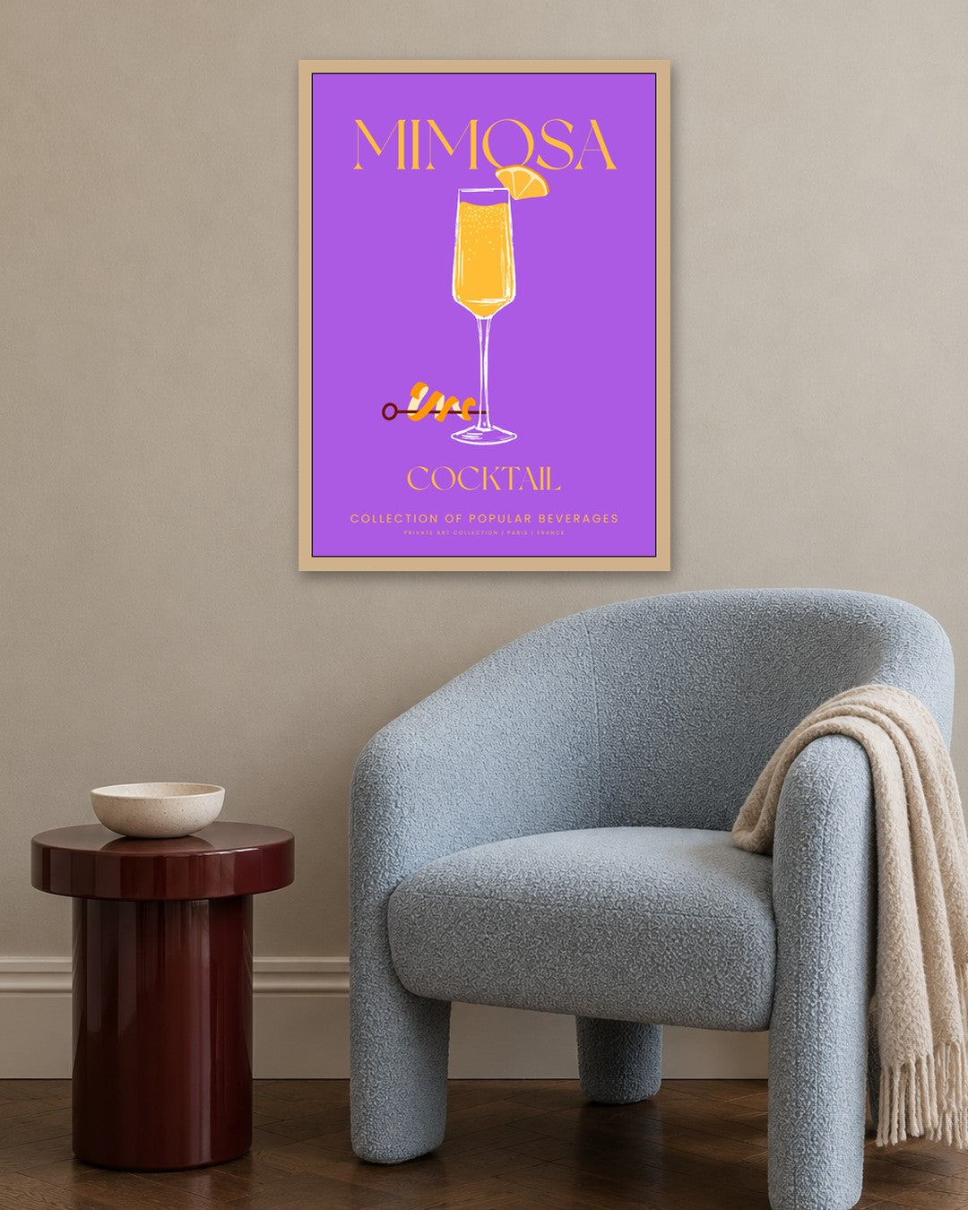 SENT Studio - Cocktail Poster No. 24 - oak frame in a room