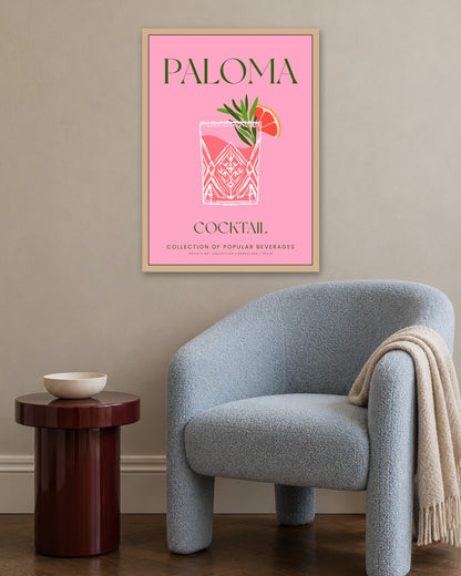 SENT Studio - Cocktail Poster No. 6 - oak frame in a room