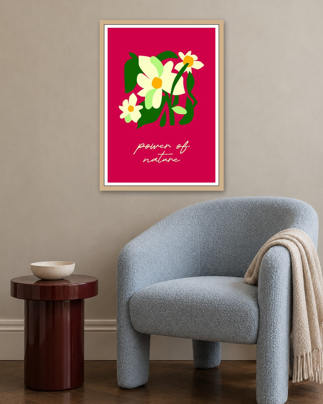 SENT Studio - Artistic Poster No. 15 - oak frame in a room
