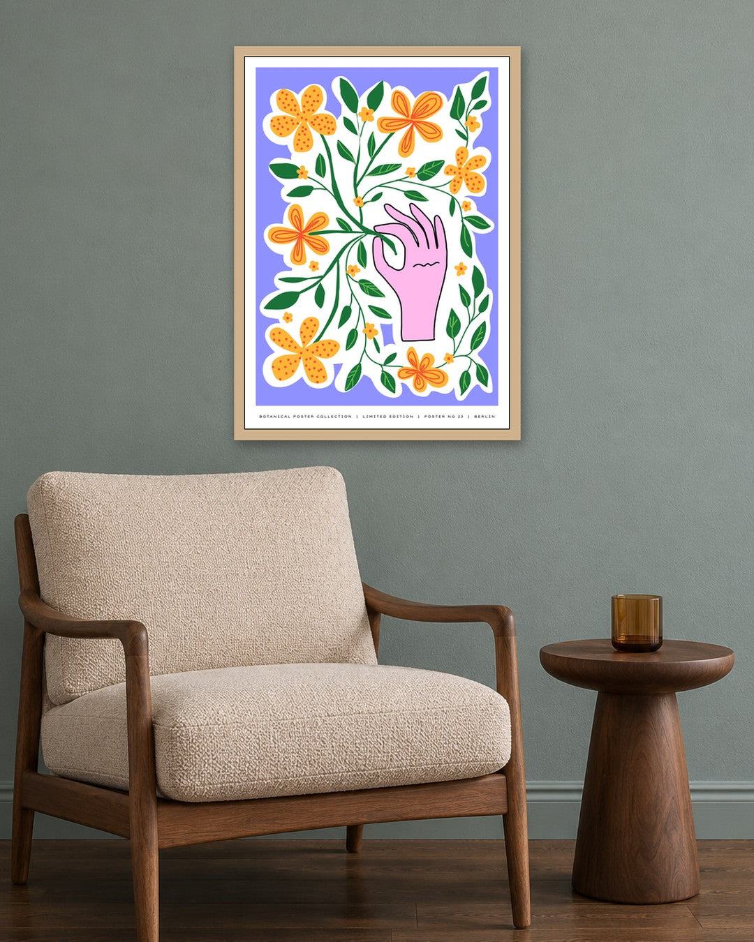 SENT Studio - Aesthetic Poster No. 23 - oak frame in a room
