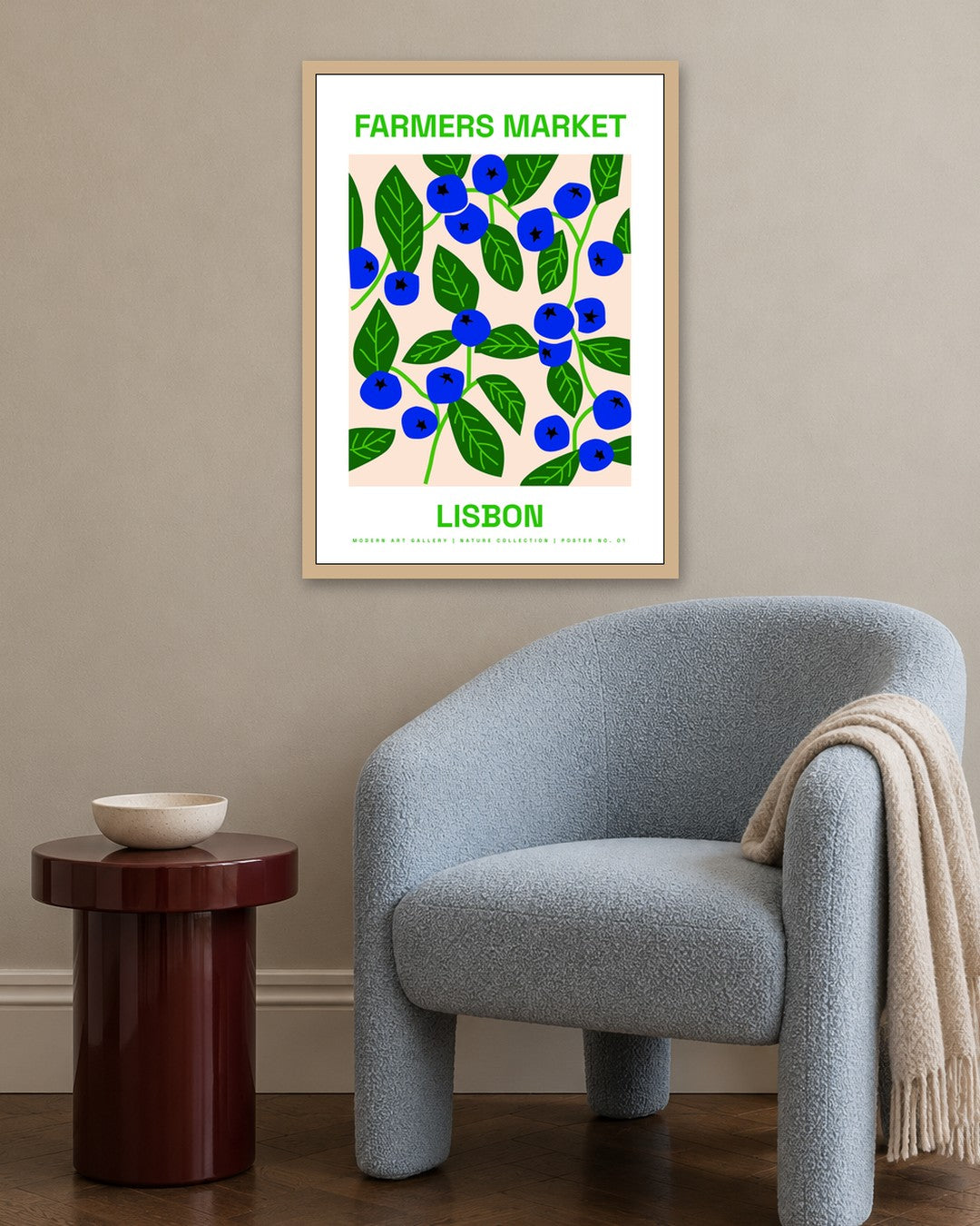 SENT Studio - Artistic Poster No. 1 - oak frame in a room