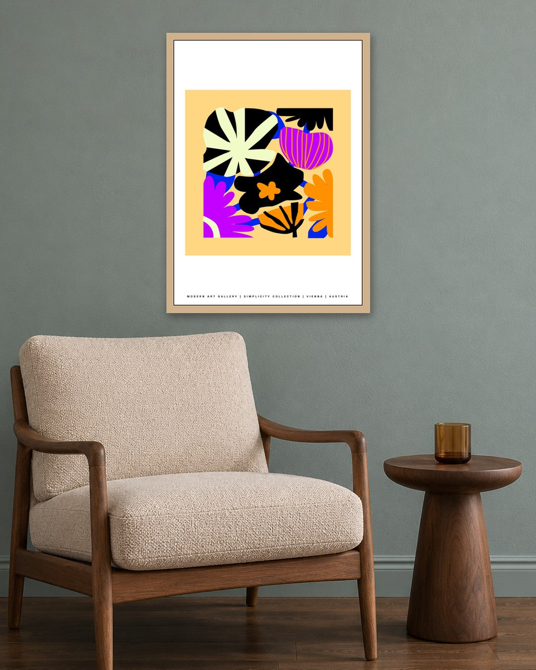 SENT Studio - Artistic Poster No. 37 - oak frame in a room