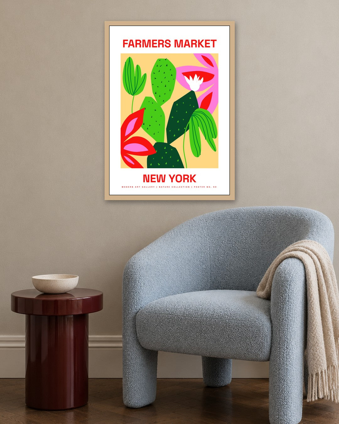 SENT Studio - Artistic Poster No. 50 - oak frame in a room