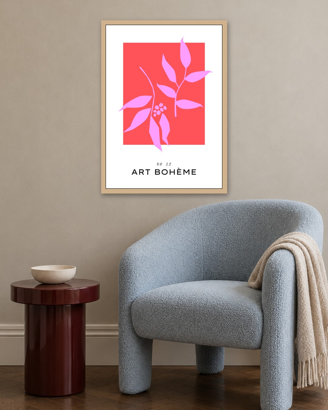 SENT Studio - Abstract Poster No. 59 - oak frame in a room