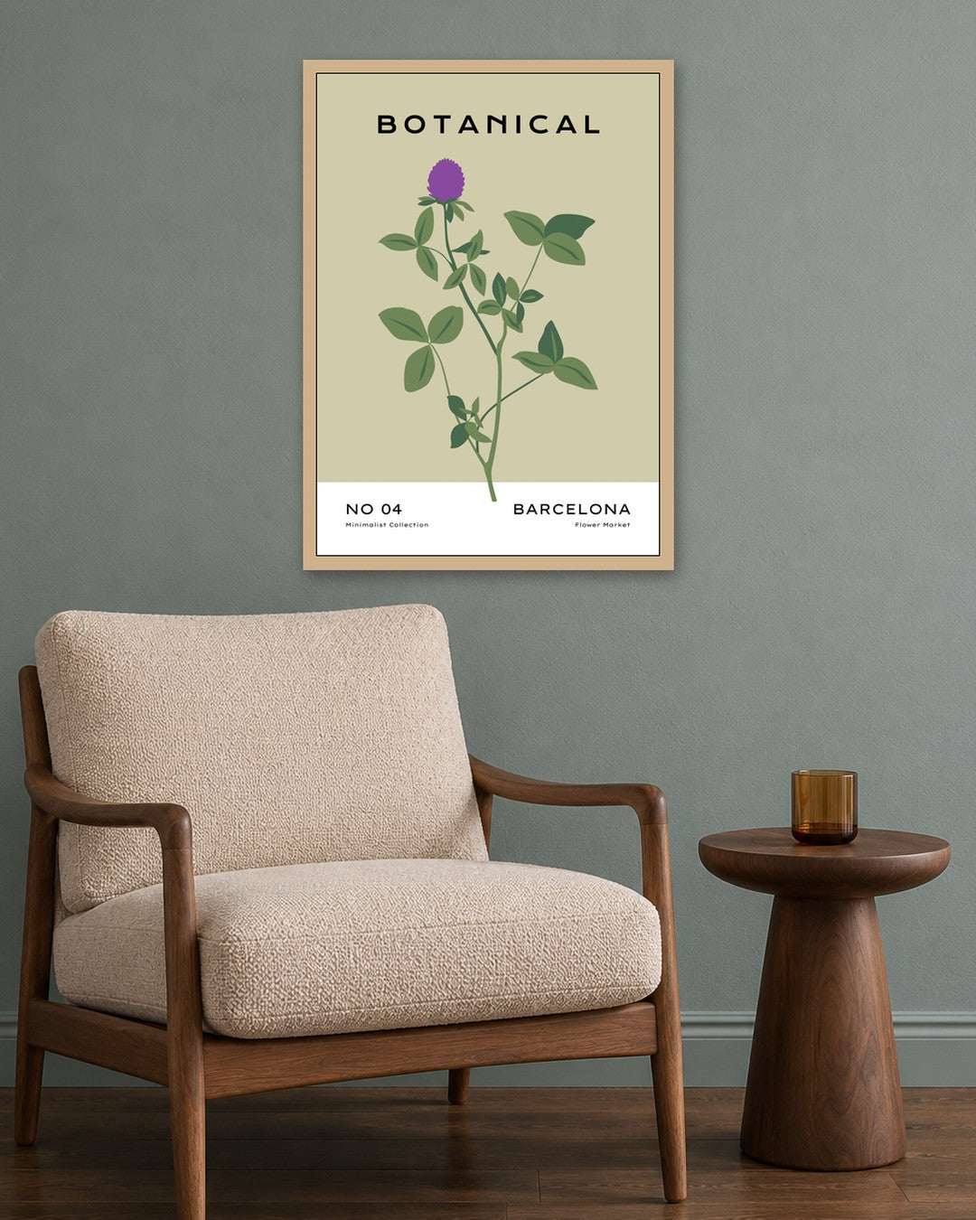 SENT Studio - Botanical Poster No. 29 - oak frame in a room