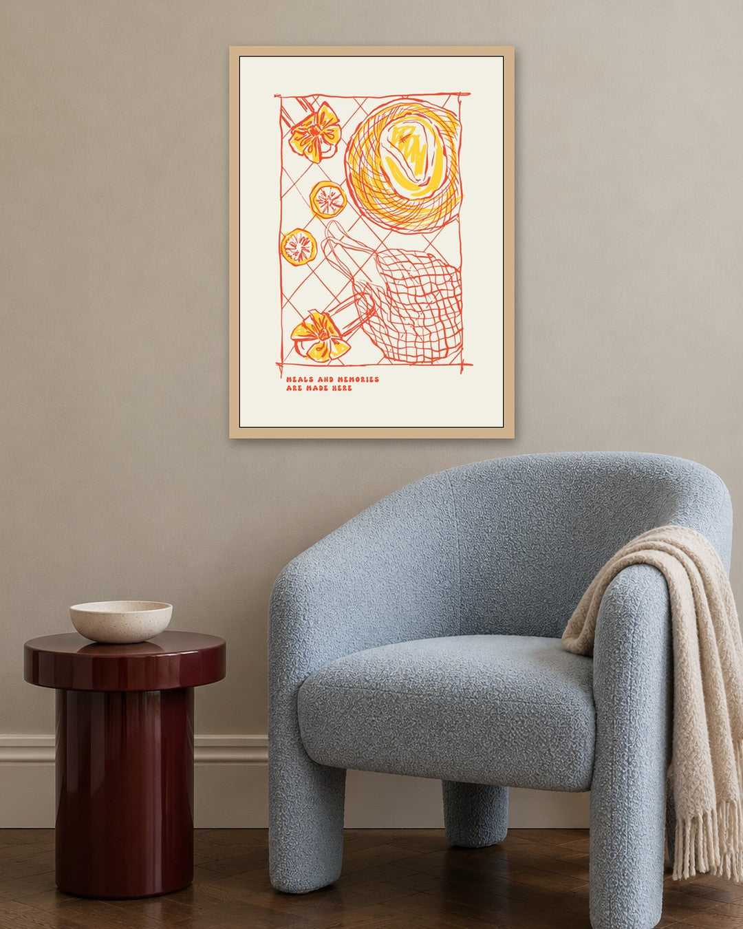 SENT Studio - Cravings Poster No. 47 - oak frame in a room
