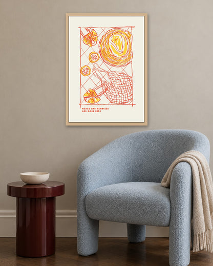 SENT Studio - Cravings Poster No. 47 - oak frame in a room