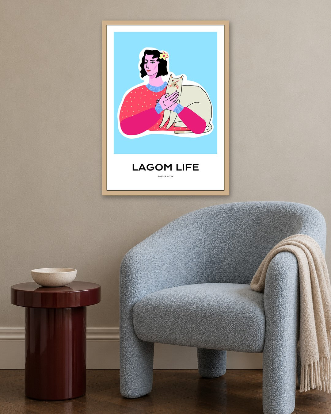 SENT Studio - Aesthetic Poster No. 24 - oak frame in a room