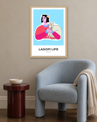 SENT Studio - Aesthetic Poster No. 24 - oak frame in a room