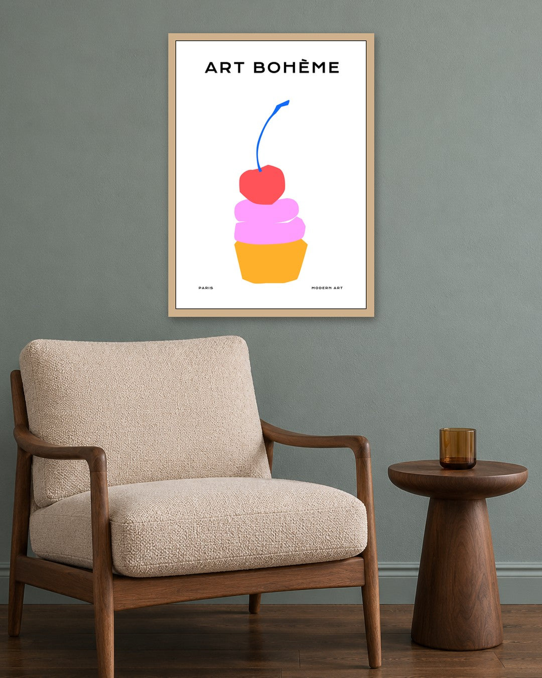 SENT Studio - Abstract Poster No. 67 - oak frame in a room