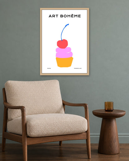 SENT Studio - Abstract Poster No. 67 - oak frame in a room