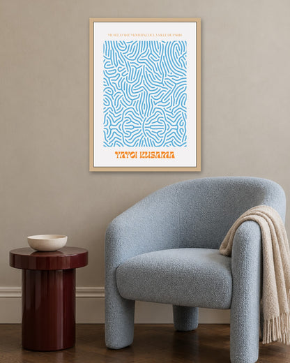 SENT Studio - Blue Labyrinth - oak frame in a room