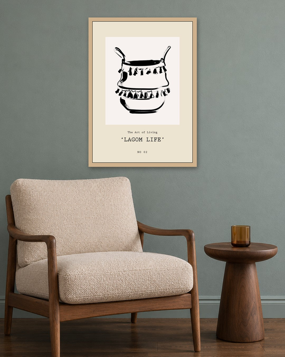 SENT Studio - Bohemian Poster No. 69 - oak frame in a room
