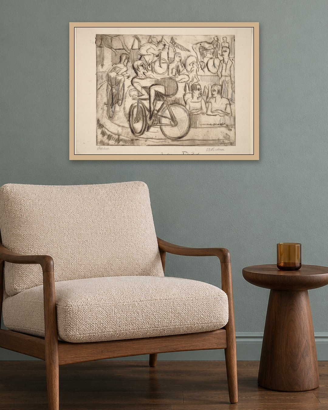 Cycle Race - oak frame in a room
