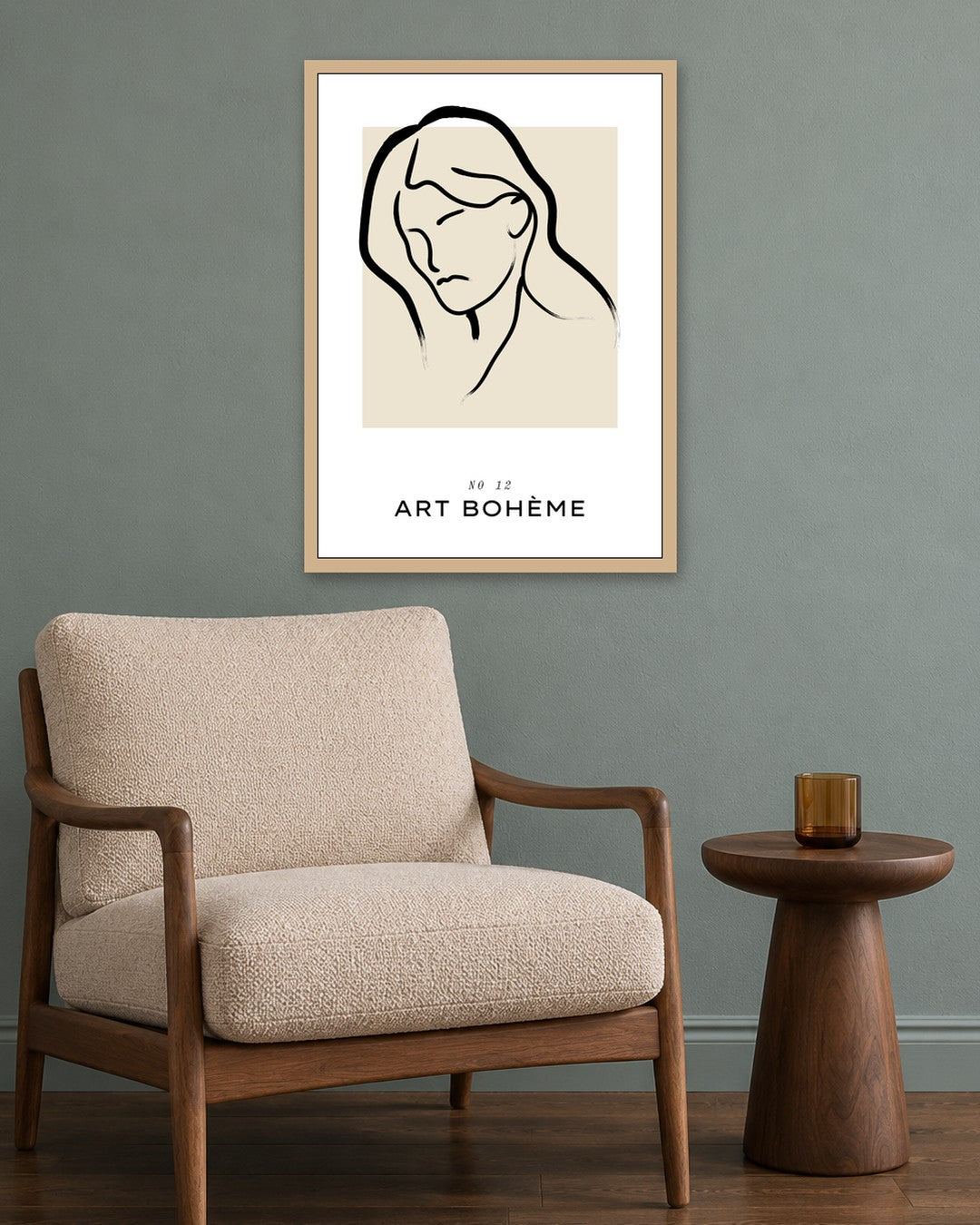 SENT Studio - Bohemian Poster No. 19 - oak frame in a room