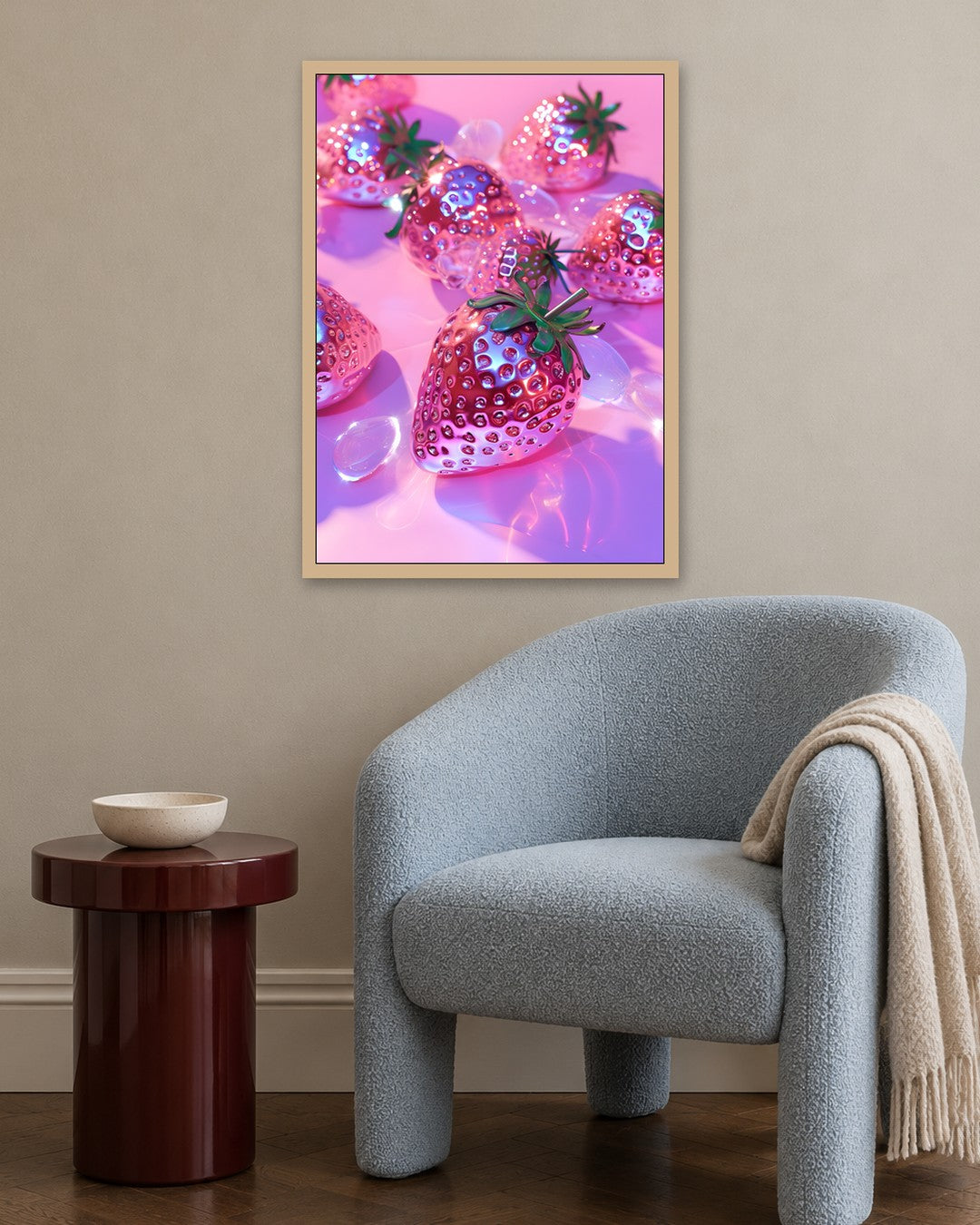 SENT Studio - Strawberries - oak frame in a room