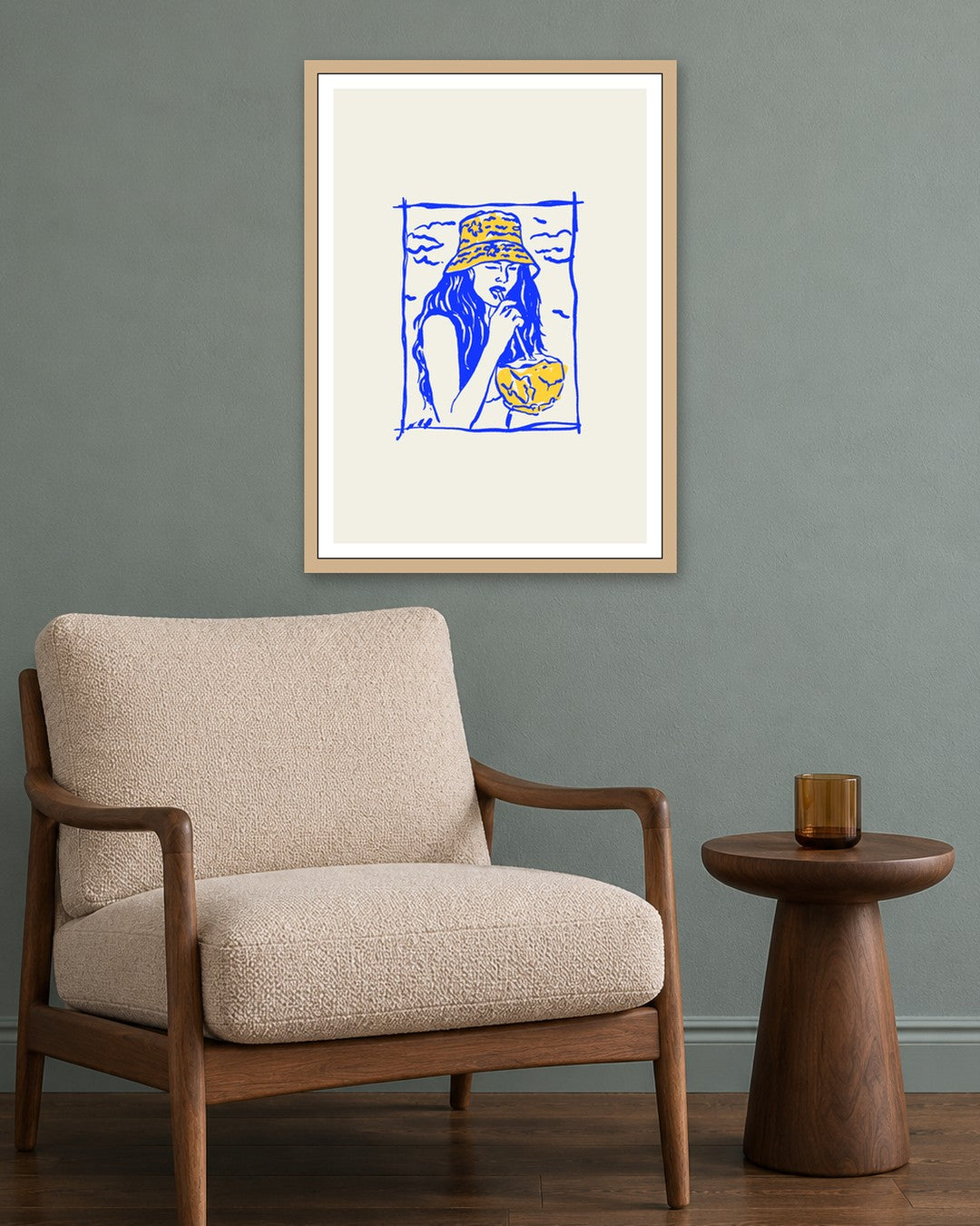 SENT Studio - Cravings Poster No. 54 - oak frame in a room