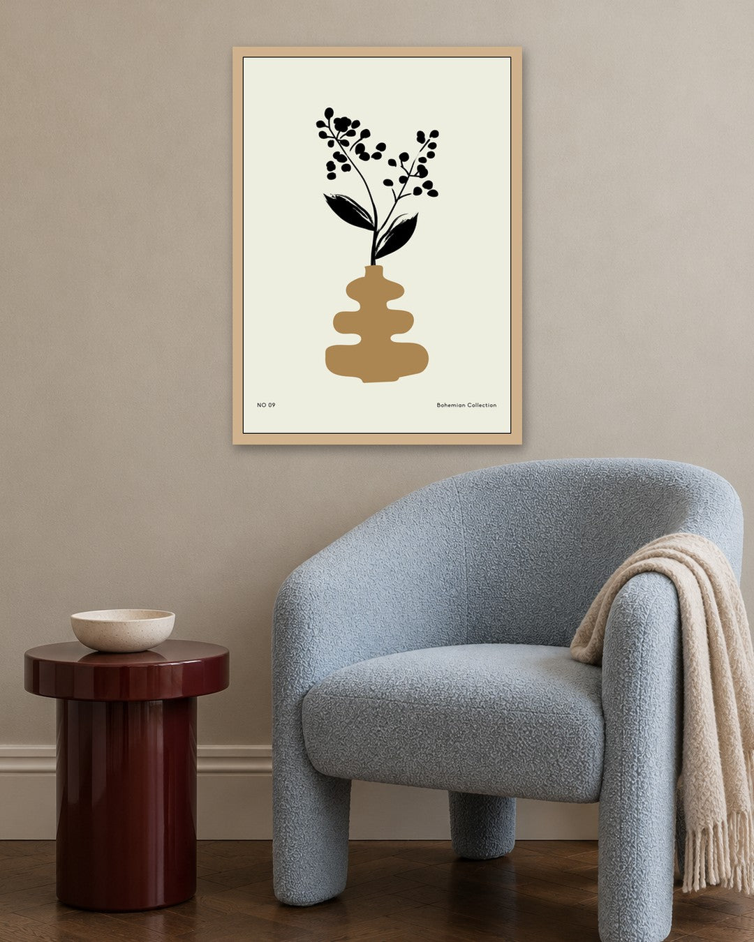 SENT Studio - Bohemian Poster No. 45 - oak frame in a room