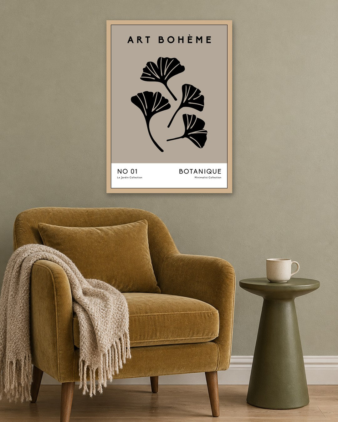 SENT Studio - Bohemian Poster No. 57 - oak frame in a room