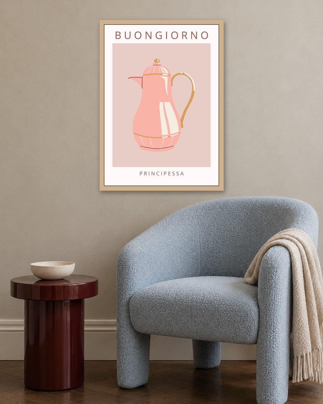 Buongiorno Principessa - oak frame in a room