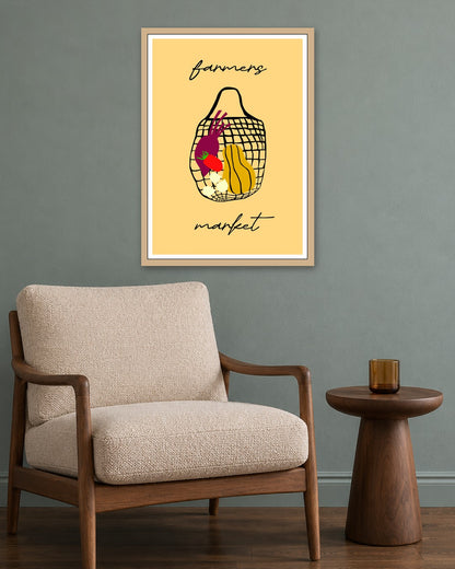 SENT Studio - Artistic Poster No. 3 - oak frame in a room