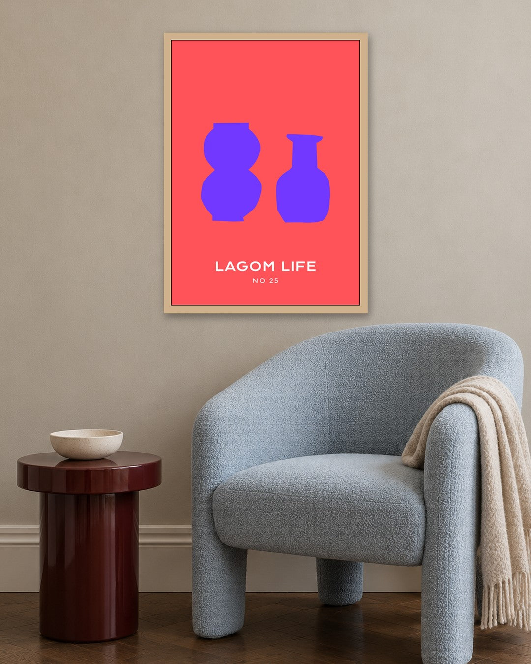 SENT Studio - Abstract Poster No. 3 - oak frame in a room